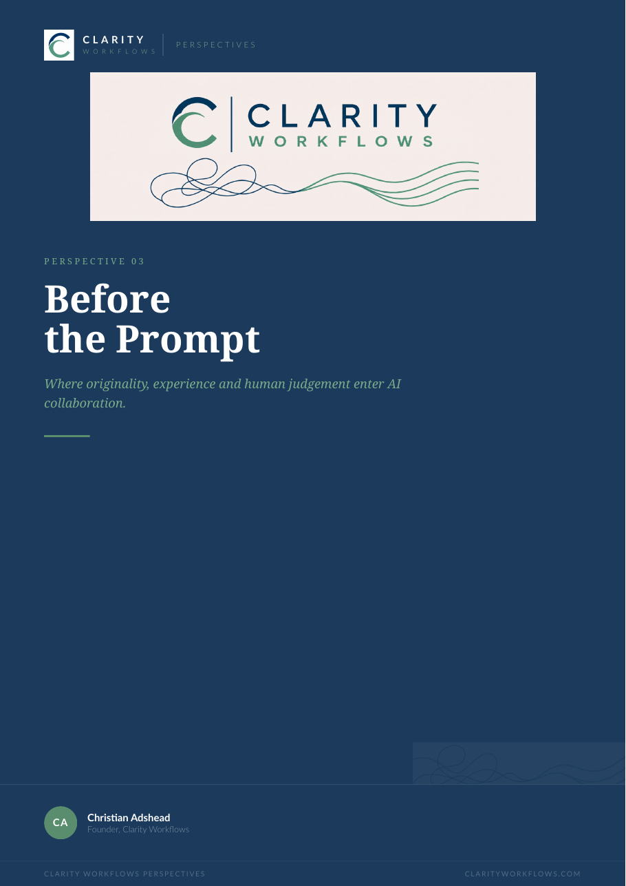 Cover of Perspective 03: Before the Prompt